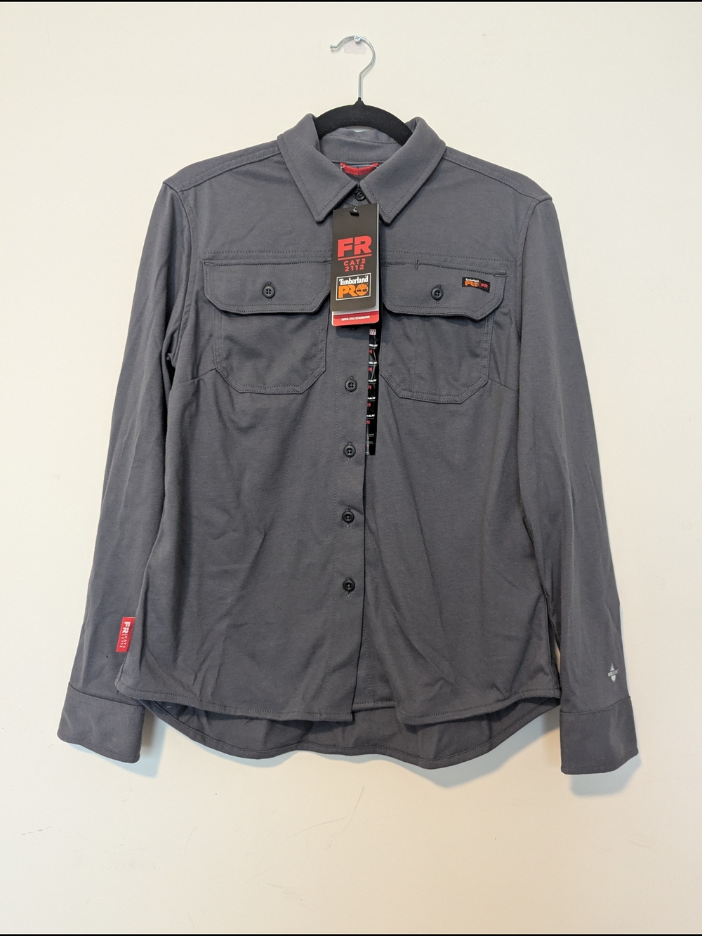 Timberland Pro FR Work Shirt in Dark Gray with Red Tag. (Women)